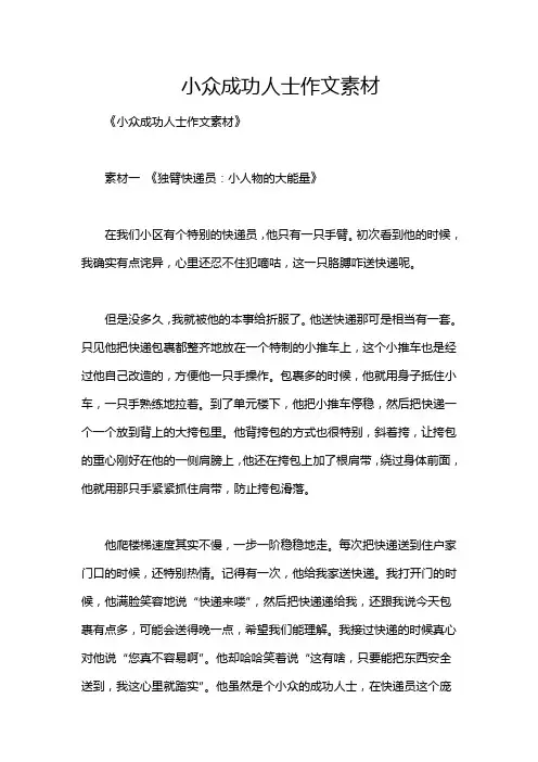 小众成功人士作文素材
