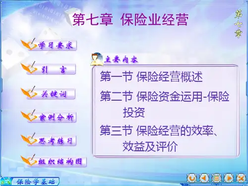 保险学基础(第二版)课件第七章 保险业经营