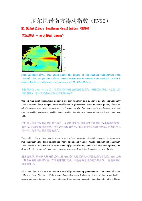 厄尔尼诺南方涛动指数(ENSO)