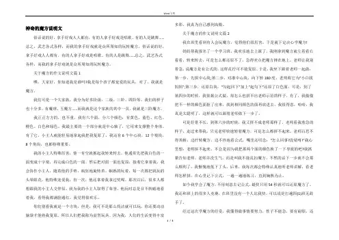 神奇的魔方说明文