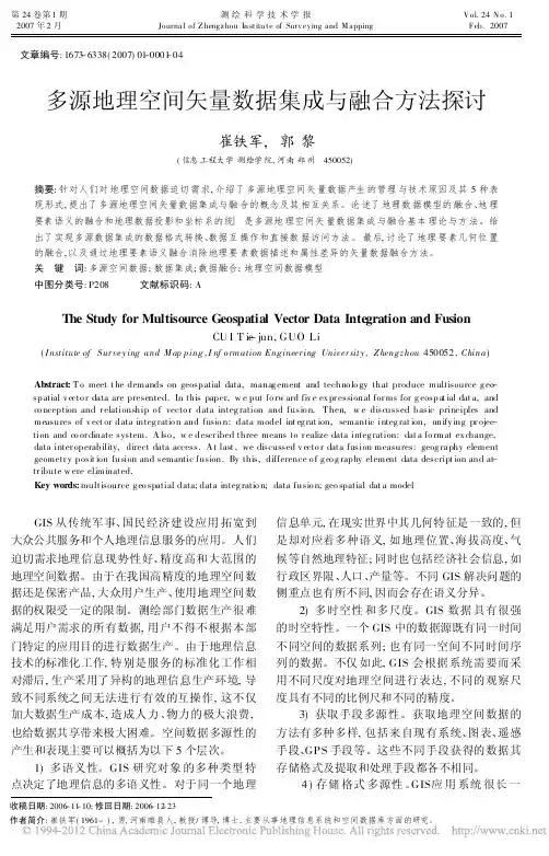 多源地理空间矢量数据集成与融合方法探讨