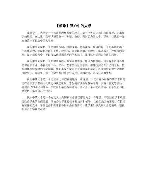 【想象】我心中的大学