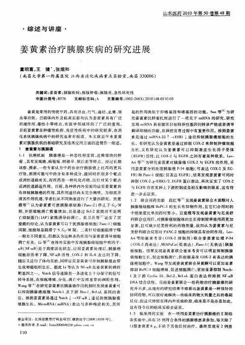 姜黄素治疗胰腺疾病的研究进展