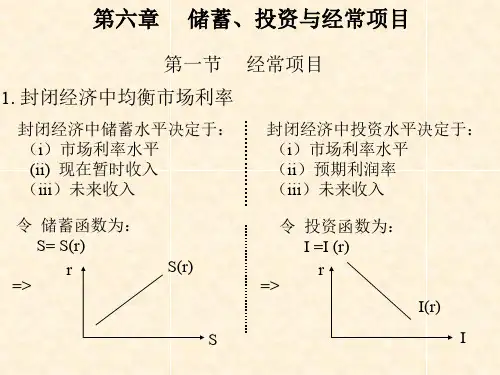储蓄、投资与经常项目