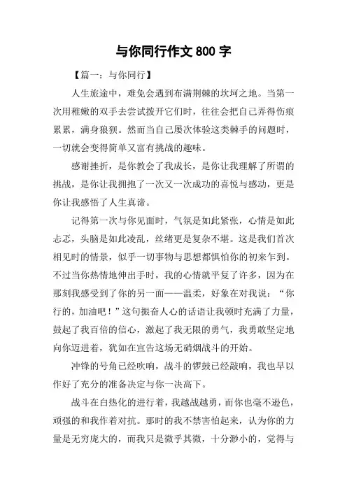 与你同行作文800字