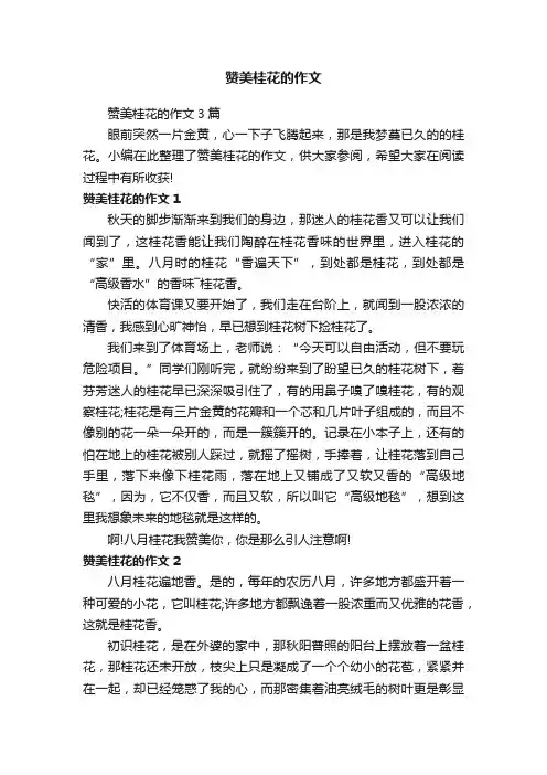 赞美桂花的作文