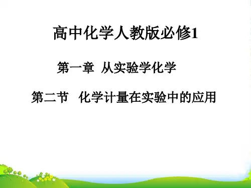 人教版高中化学必修一第一章第二节化学计量在实验中的应用 课件(共12张PPT)