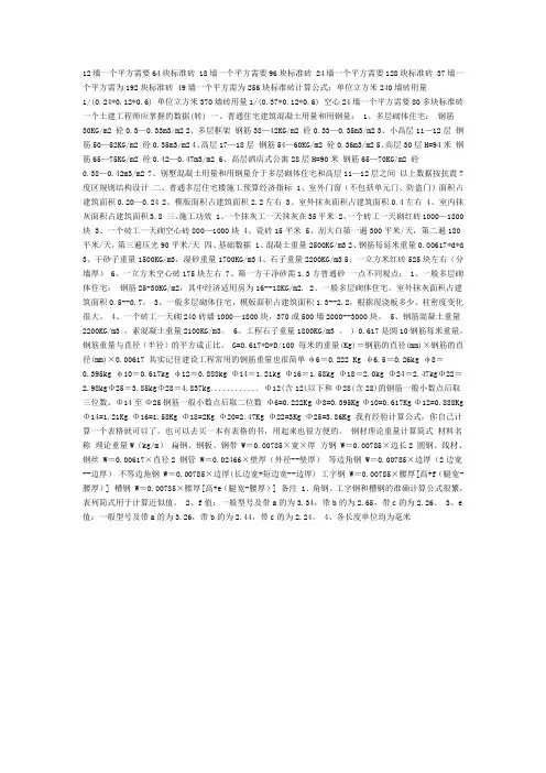 12墙一个平方需要64块标准砖 18墙一个平方需要96块标准砖 24墙一个平方需要128块标准砖 37墙一个平方需为1
