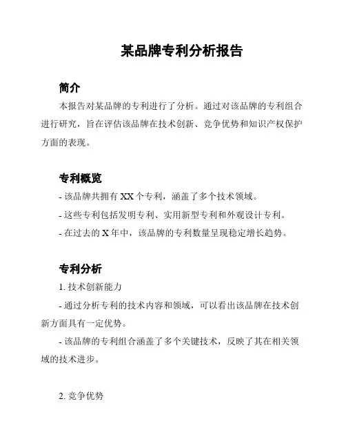某品牌专利分析报告
