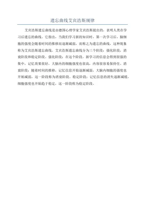 遗忘曲线艾宾浩斯规律
