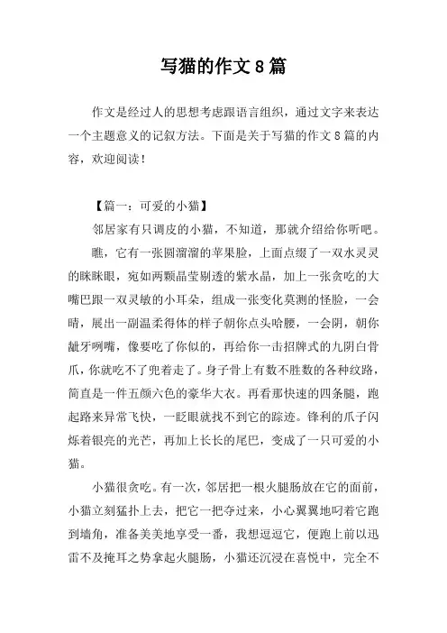 写猫的作文8篇