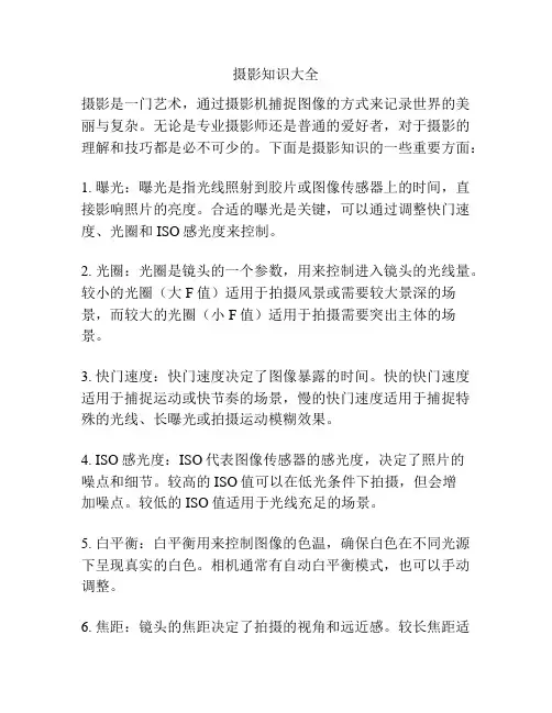 摄影知识大全