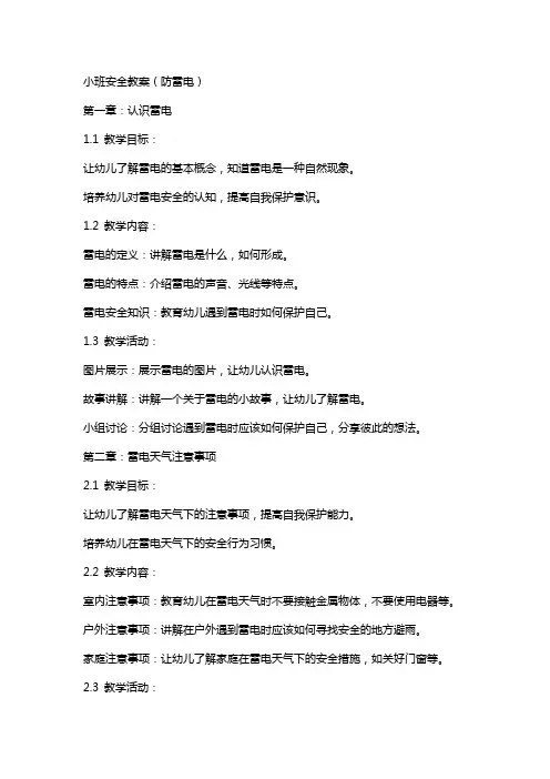 小班安全教案(防雷电)
