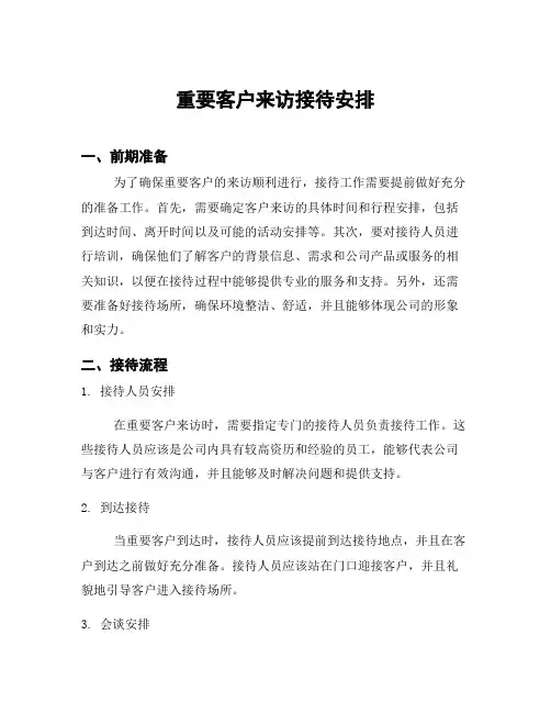 重要客户来访接待安排