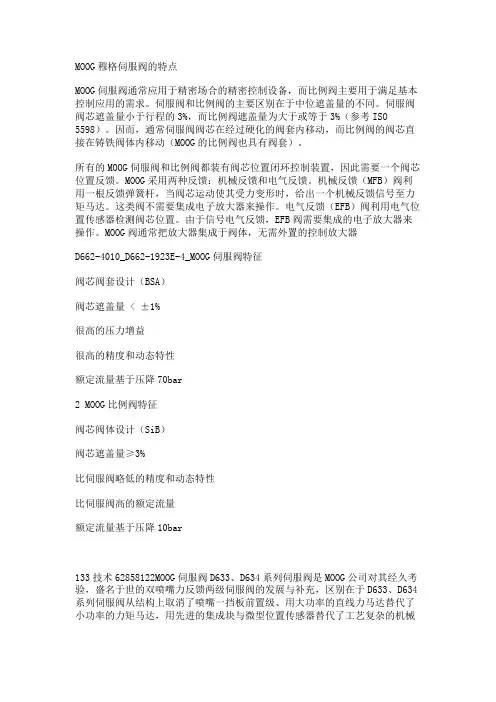 MOOG穆格伺服阀的特点_5