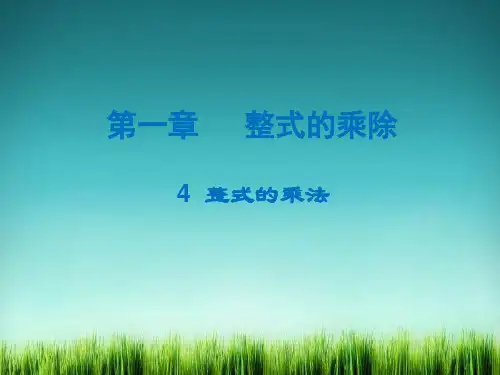 《整式的乘法课件 》课件 (公开课)2022年北师版七下