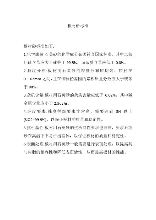 板材砂标准