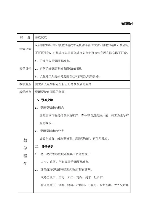 黑龙江人文与社会下第四课时参政议政