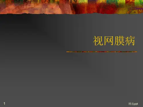 视网膜病眼科学 ppt课件