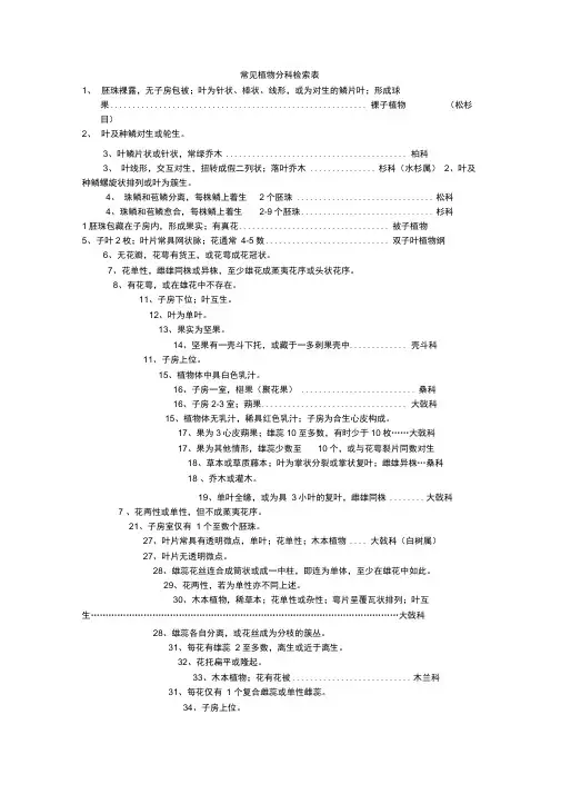 植物检索表