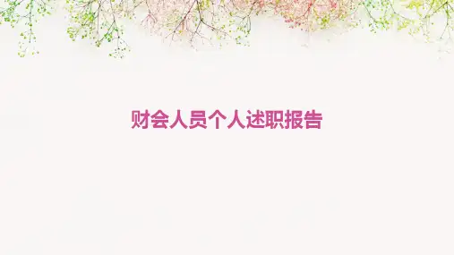 财会人员个人述职报告PPT