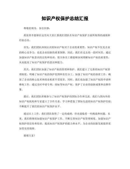 知识产权保护总结汇报