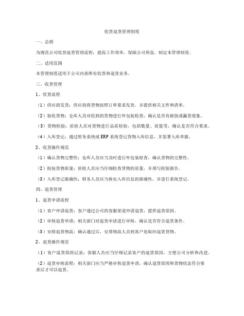 收货退货管理制度
