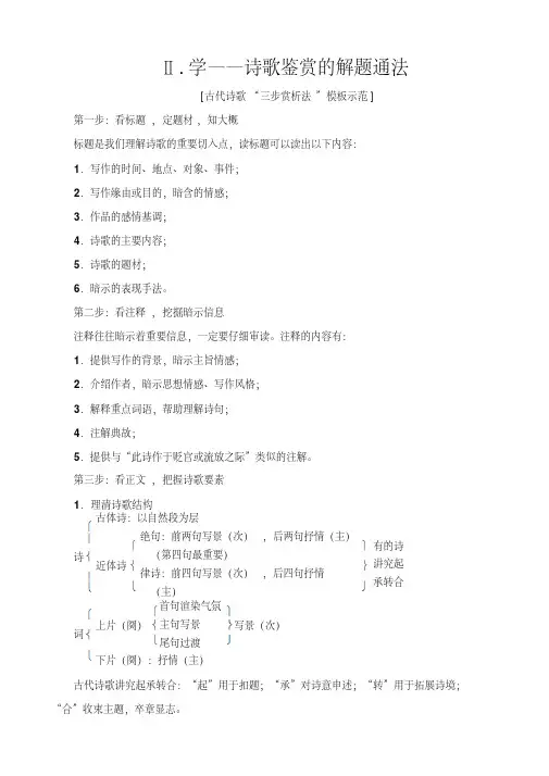 浙江版高考一轮语文教案：第3部分_专题14_第1节_ⅱ.学—诗歌鉴赏的解题通法_含解析