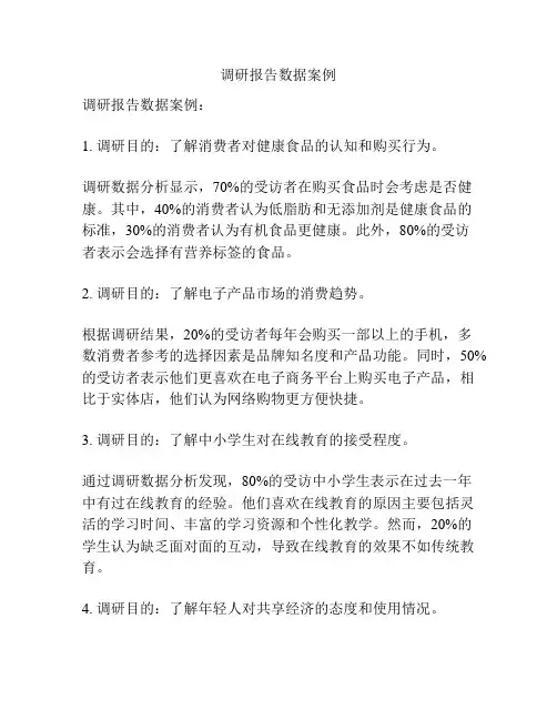 调研报告数据案例