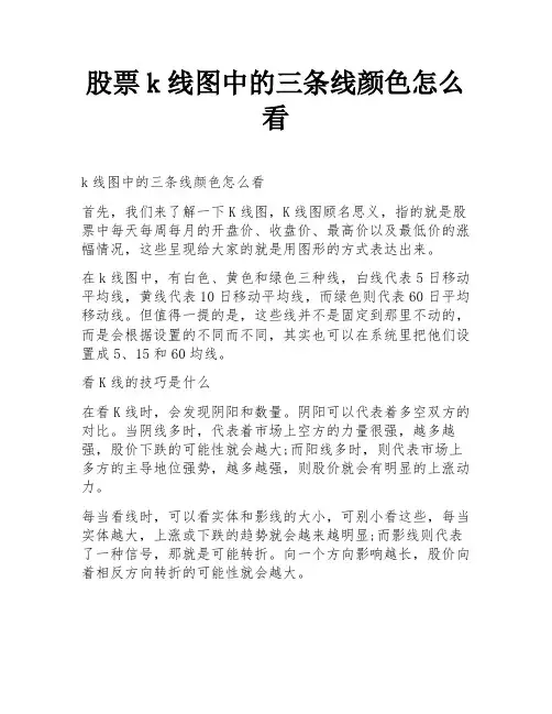 股票k线图中的三条线颜色怎么看