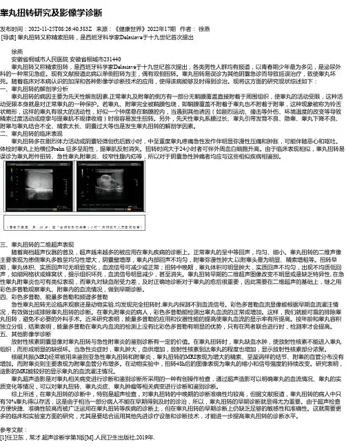 睾丸扭转研究及影像学诊断