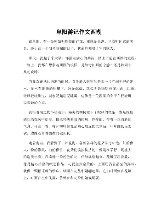 阜阳游记作文西湖