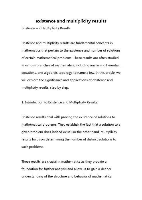 existence and multiplicity results