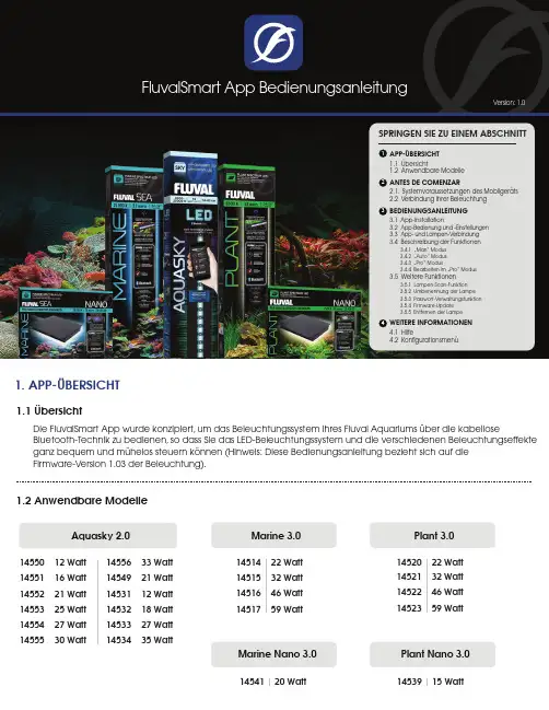 Fluval 水arium LED灯光控制器用户操作指南说明书