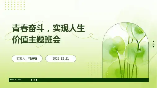 青春奋斗,实现人生价值主题班会