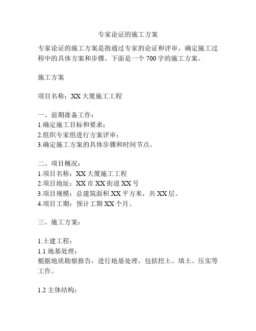 专家论证的施工方案