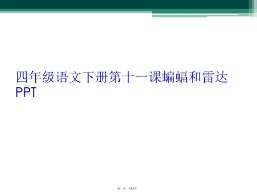 四年级语文下册第十一课蝙蝠和雷达PPT