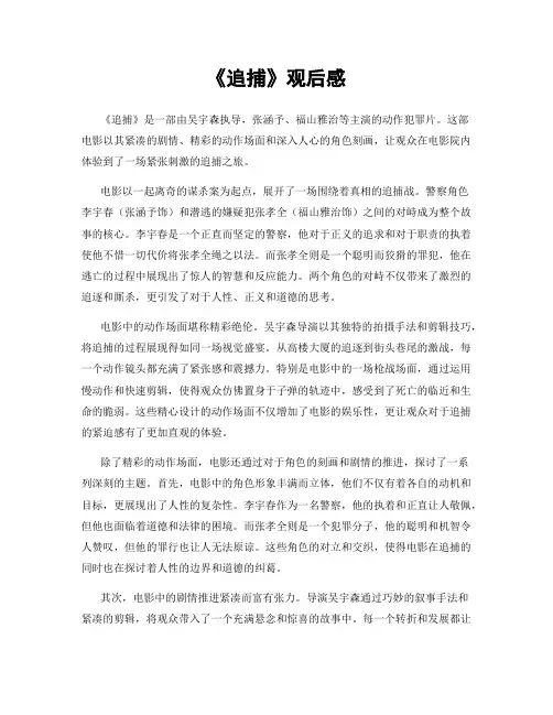 《追捕》观后感