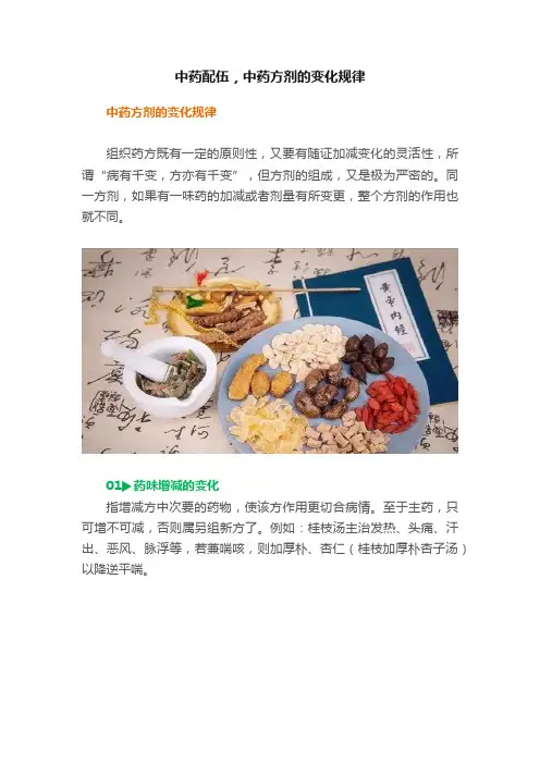 中药配伍，中药方剂的变化规律