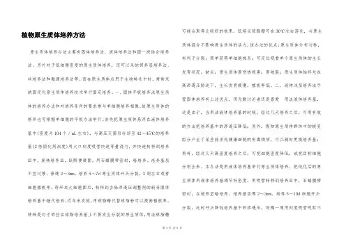 植物原生质体培养方法  