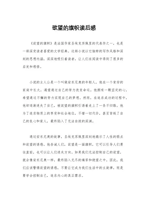 欲望的旗帜读后感