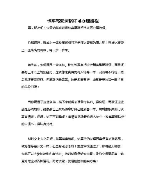 校车驾驶资格许可办理流程