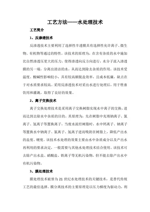 工艺方法——水处理技术