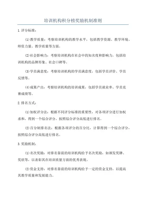 培训机构积分榜奖励机制准则