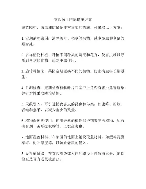 菜园防虫防鼠措施方案