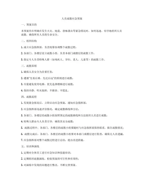 人员疏散应急预案