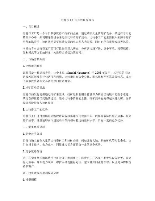 比特币工厂可行性研究报告