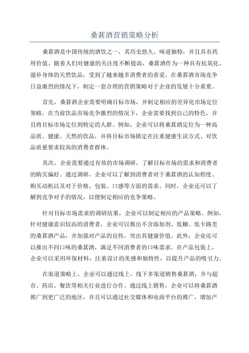 桑葚酒营销策略分析
