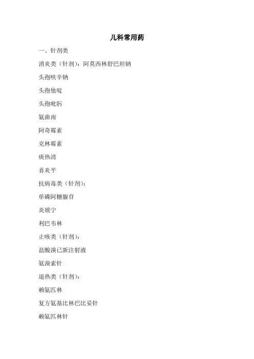 儿科常用药