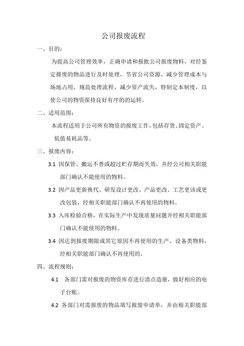 物料报废流程